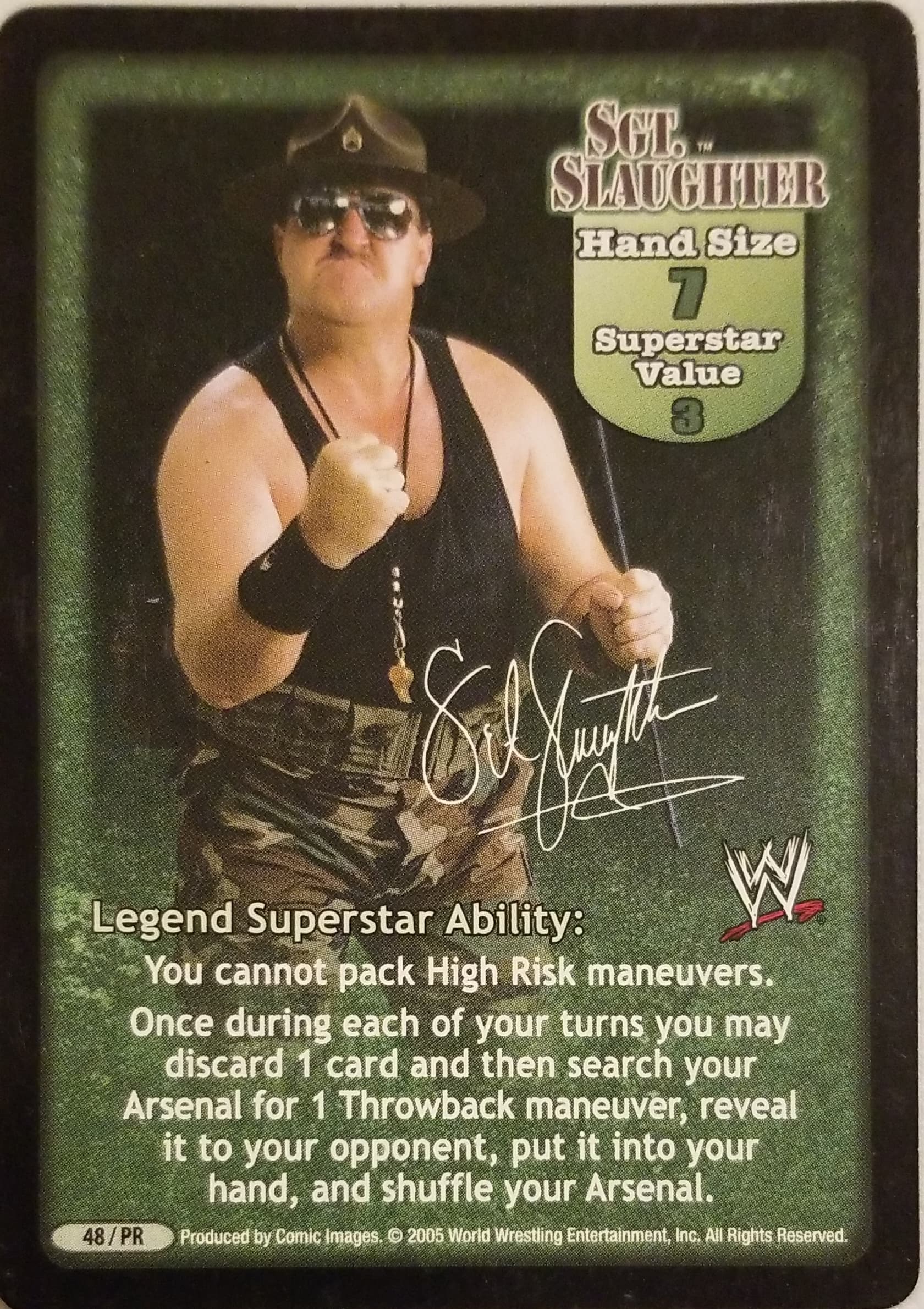 Sgt. Slaughter face card PROMO